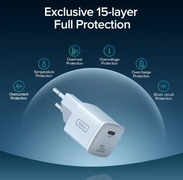 Carregador turbo Iniu usb c 20w + Cabo de 1M tipo C ou lightning - Foto 3