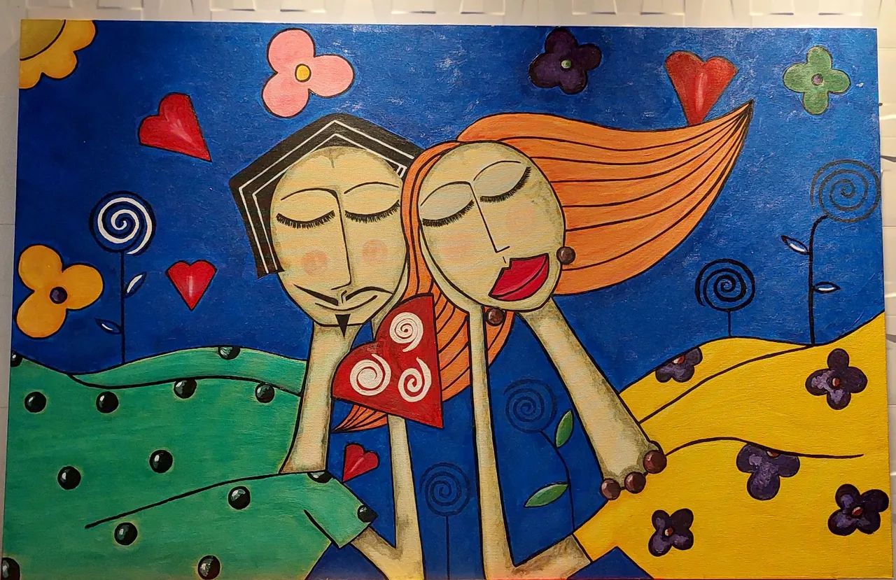 Tela amor. Acrílico sobre tela.  - Foto 5