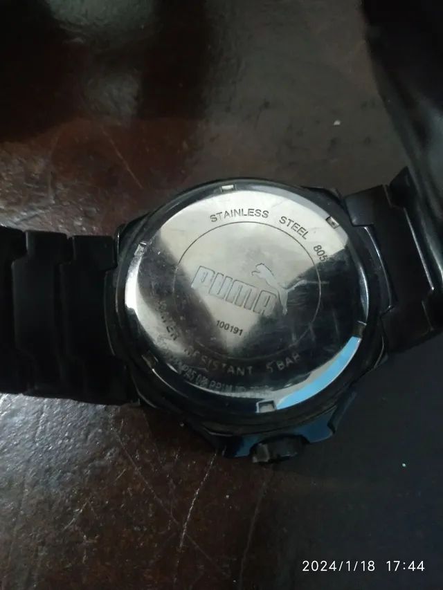 Relogio puma stainless steel store 805 water resistant 5 bar