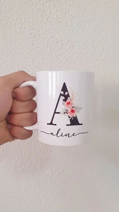 Caneca Personalizada com nome e letra inicial  - Foto 4
