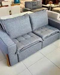 Sofa Retratil e Reclinavel Cinza