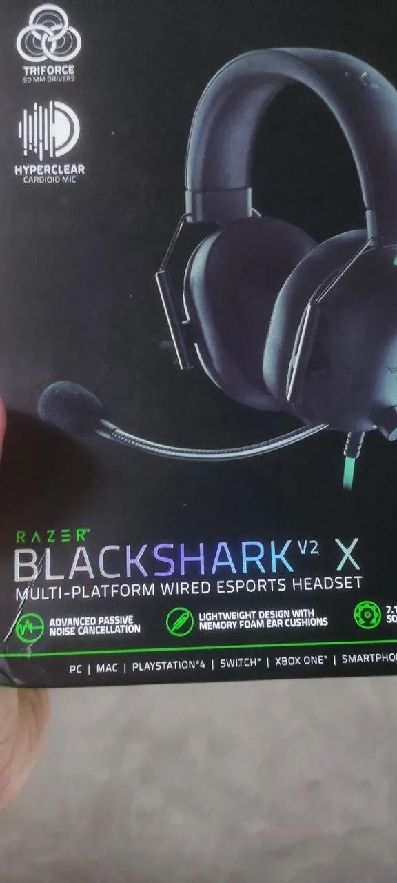 Headset Gamer com fio - RAZER BlackShark V2 X - Preto - Novo - Foto 3