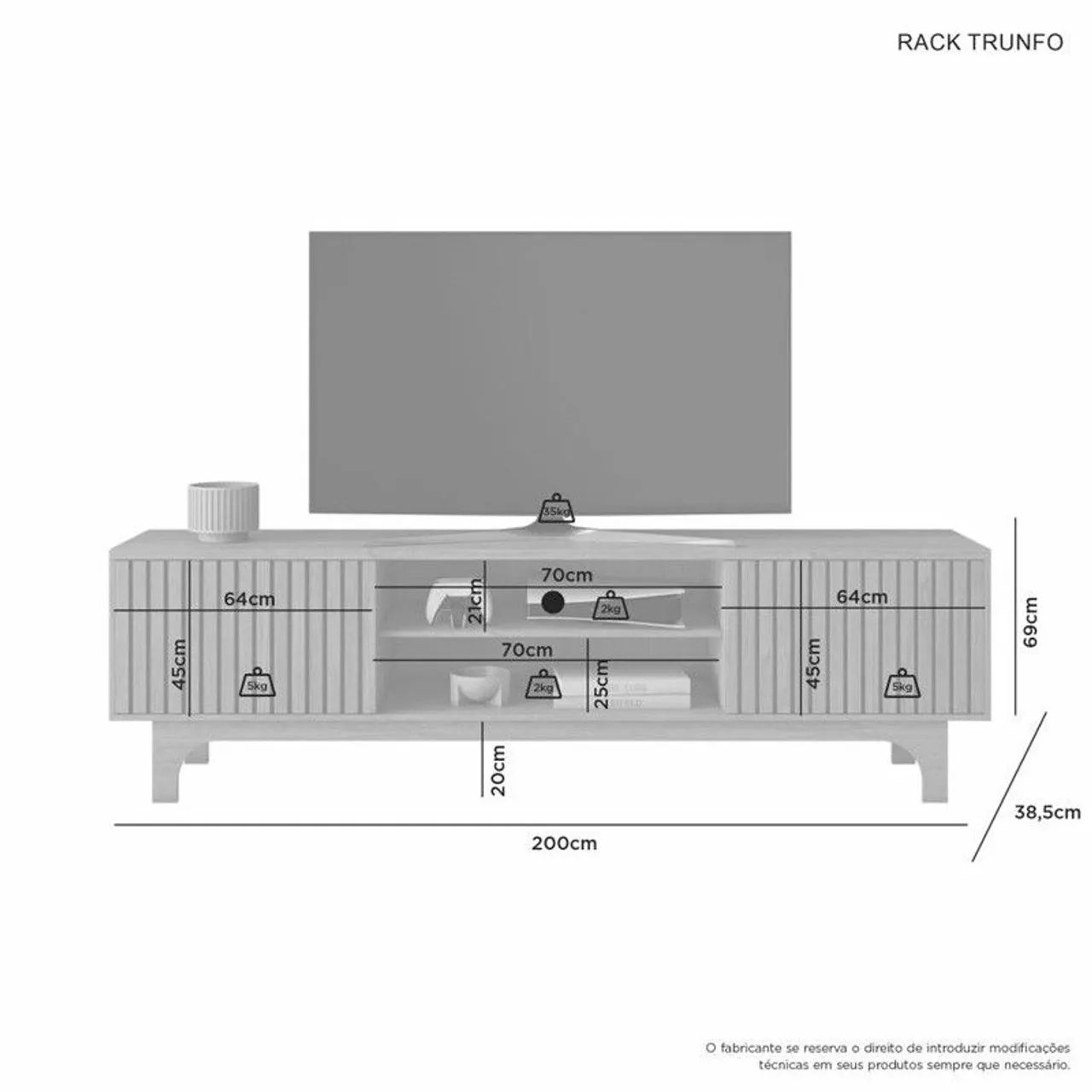 Rack 100% MDF  para TV - Design moderno!!55tt - Foto 4