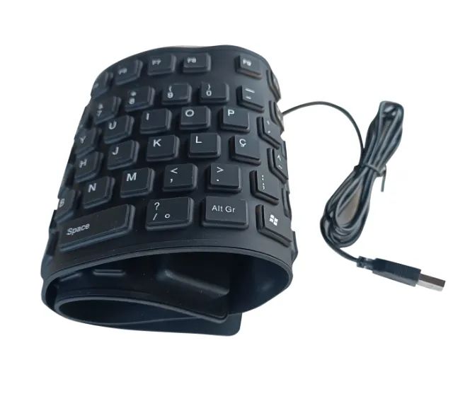 teclado flexivel dk14 usb plug and play impermeavel k19 - Foto 4