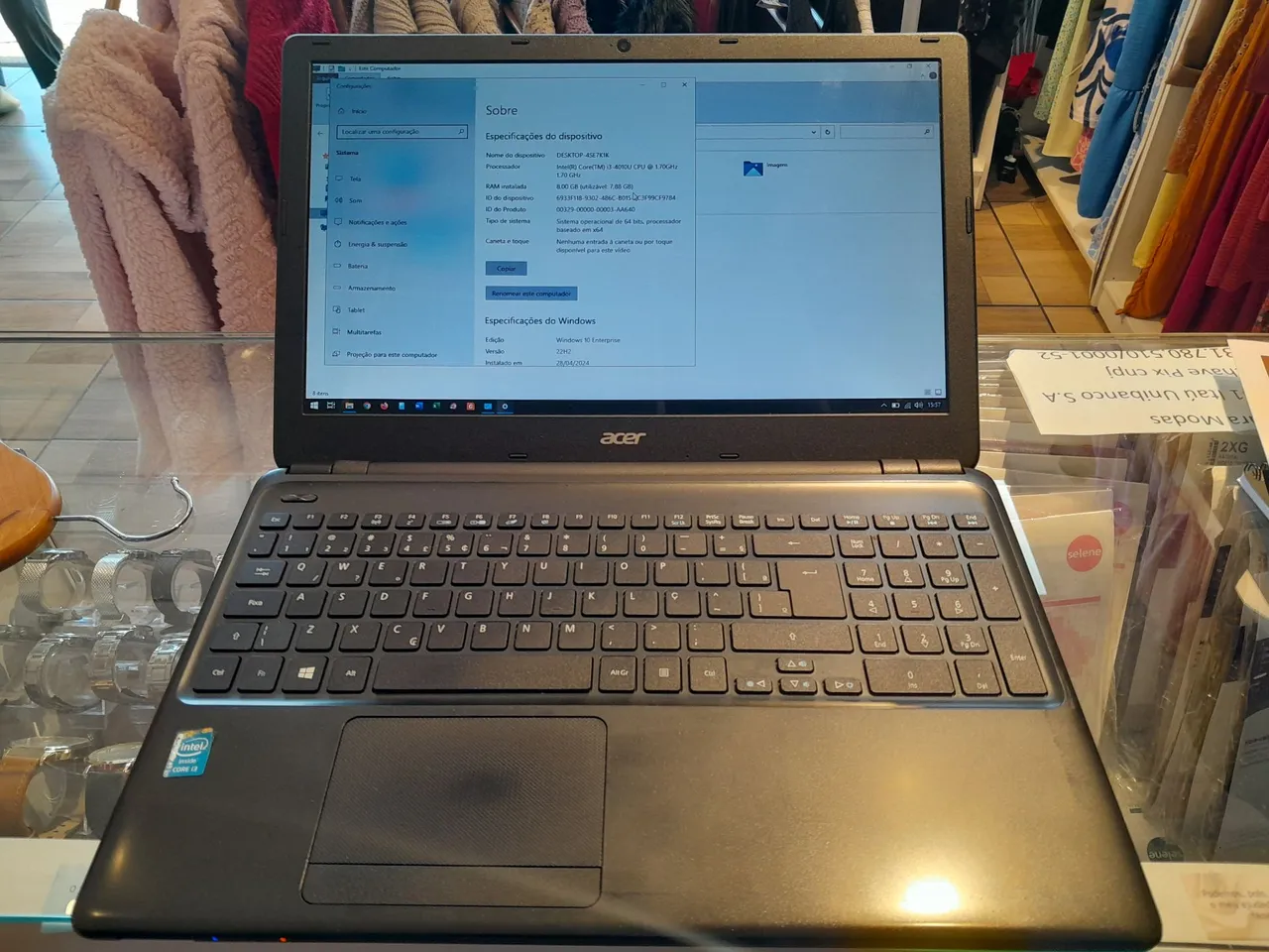 Notebook Acer - Intel Core i3 - 4GB RAM