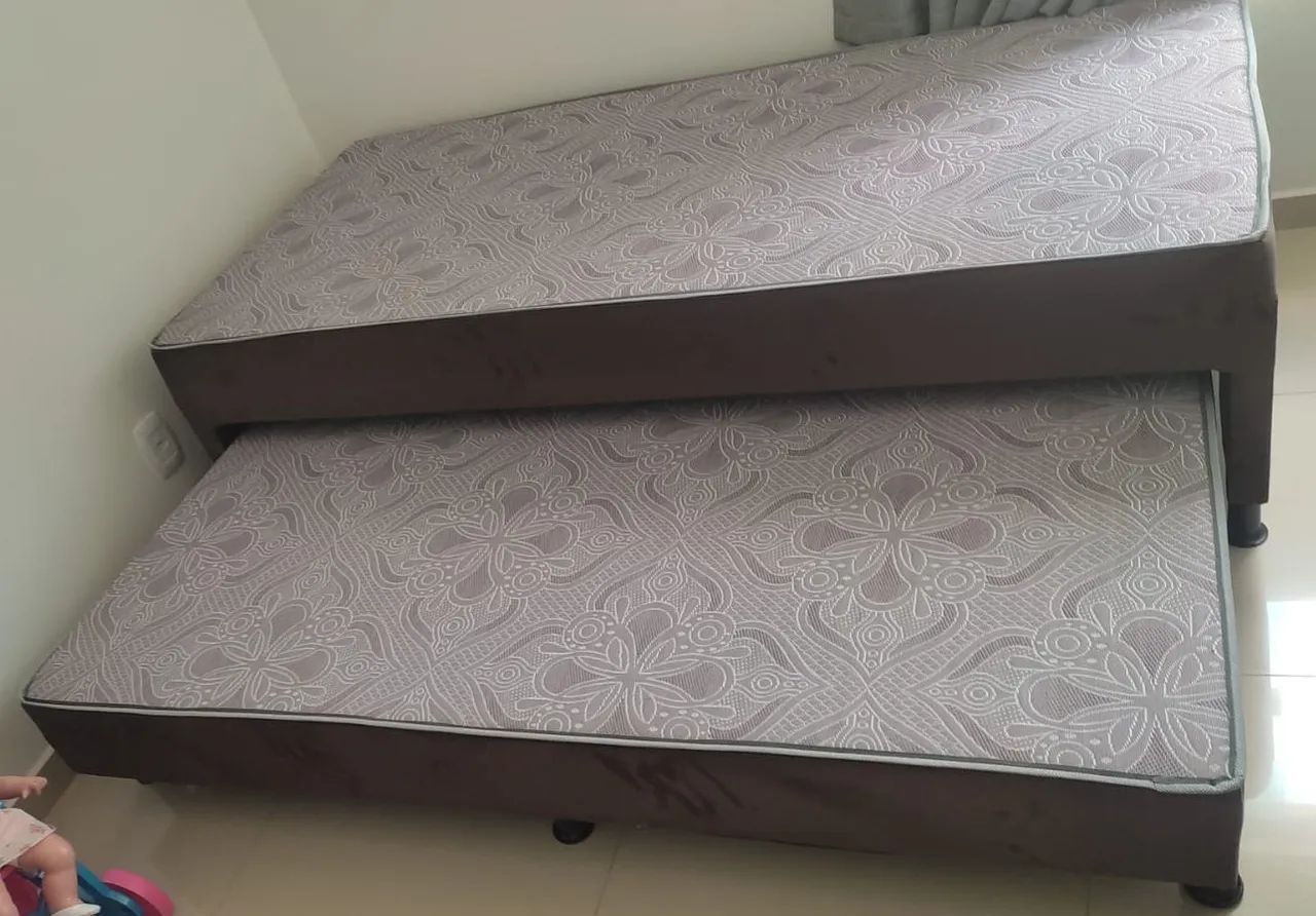Cama Box Solteiro com Cama Auxiliar - Novas - Foto 3