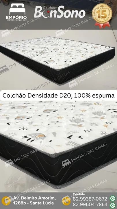 Colchão Bonsono D20 casal 12cm altura 369,99 casal 14cm altura 439,99