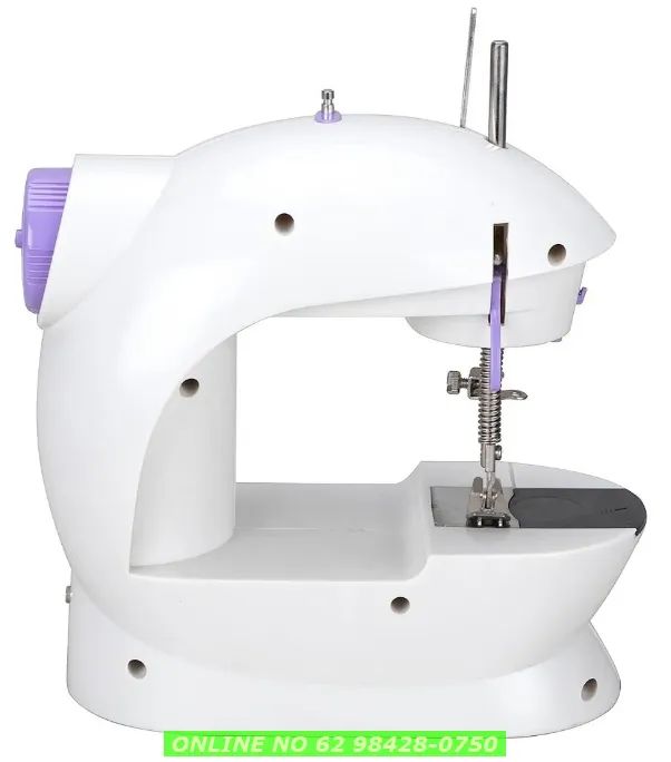 mini máquina de costura reta \portátil branca  - Foto 4