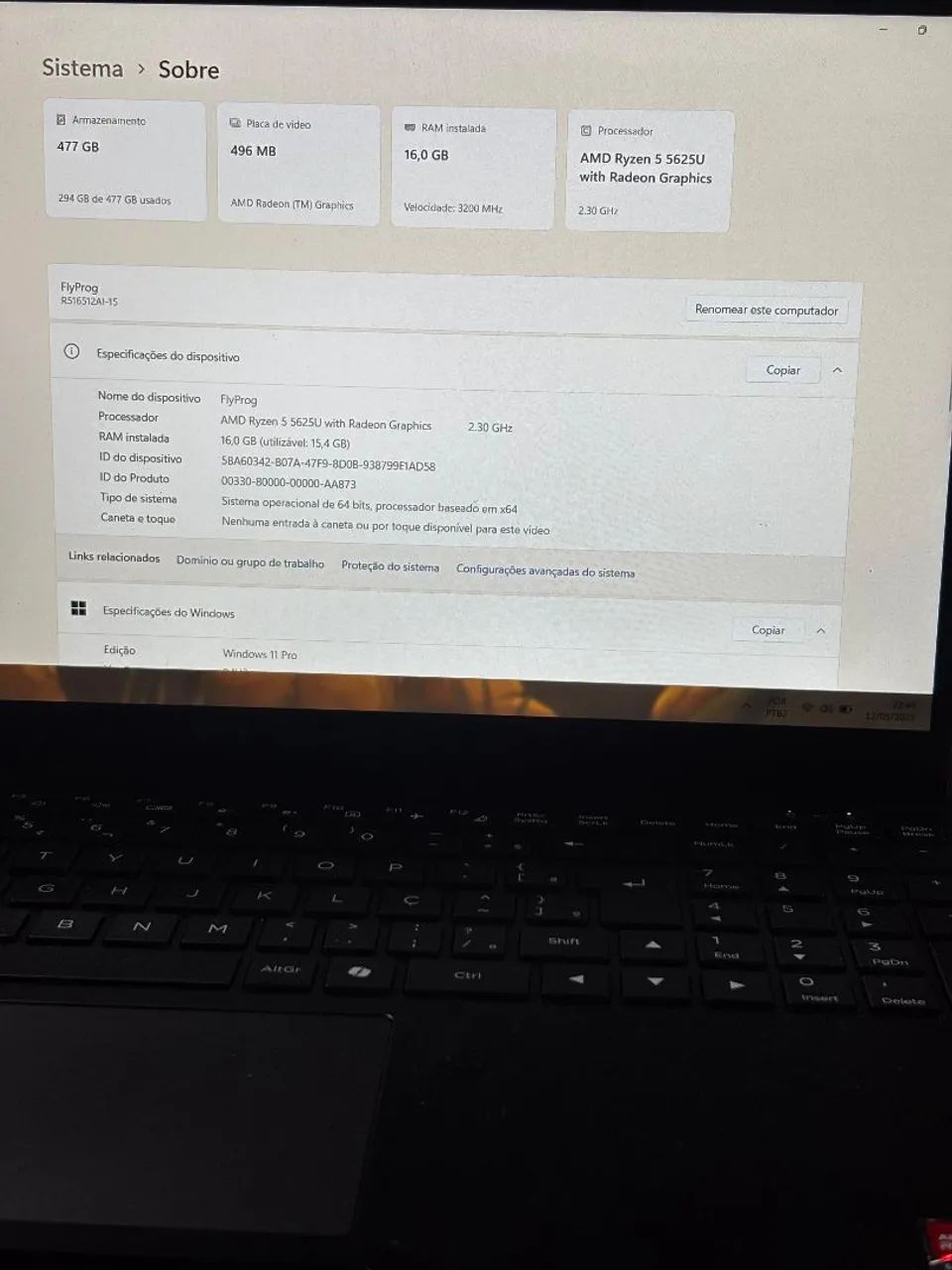 Notebook ryzen 5 5625u 16gb de ram ddr4!! - Foto 3