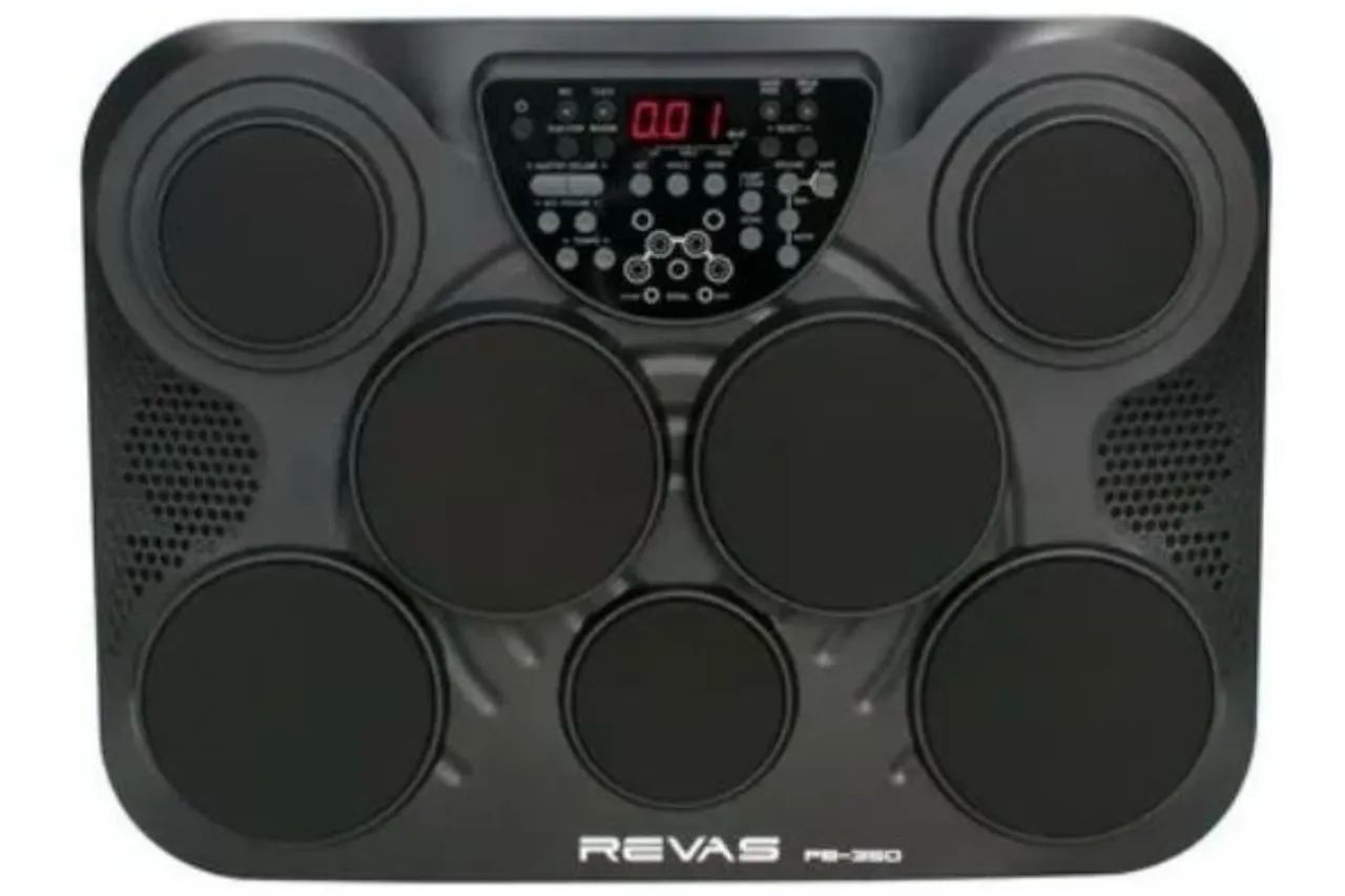 Bateria Eletronica Portatil Revas Pb-350 C/ Fonte Cor Preto - Foto 3