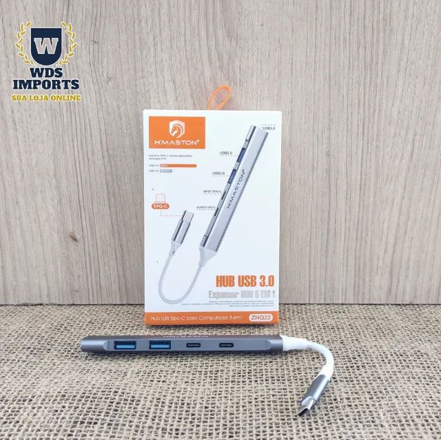 Hub Usb Expansor 5 em 1 Tipo C 