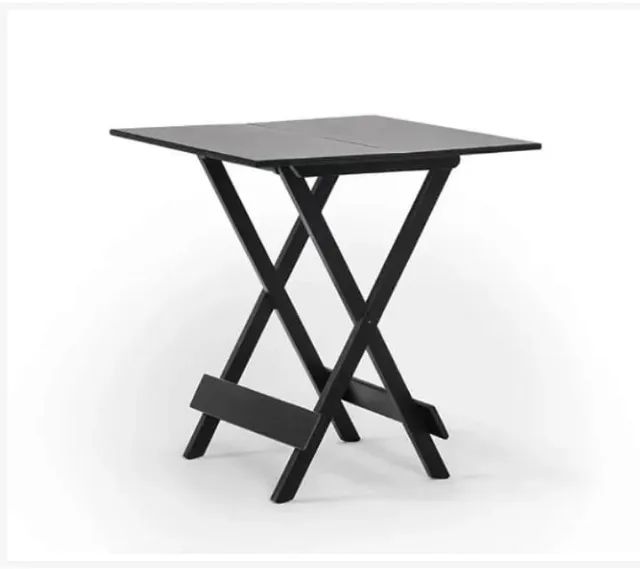 conjunto mesa dobrável 70x70 com 4 cadeiras preta - Foto 3