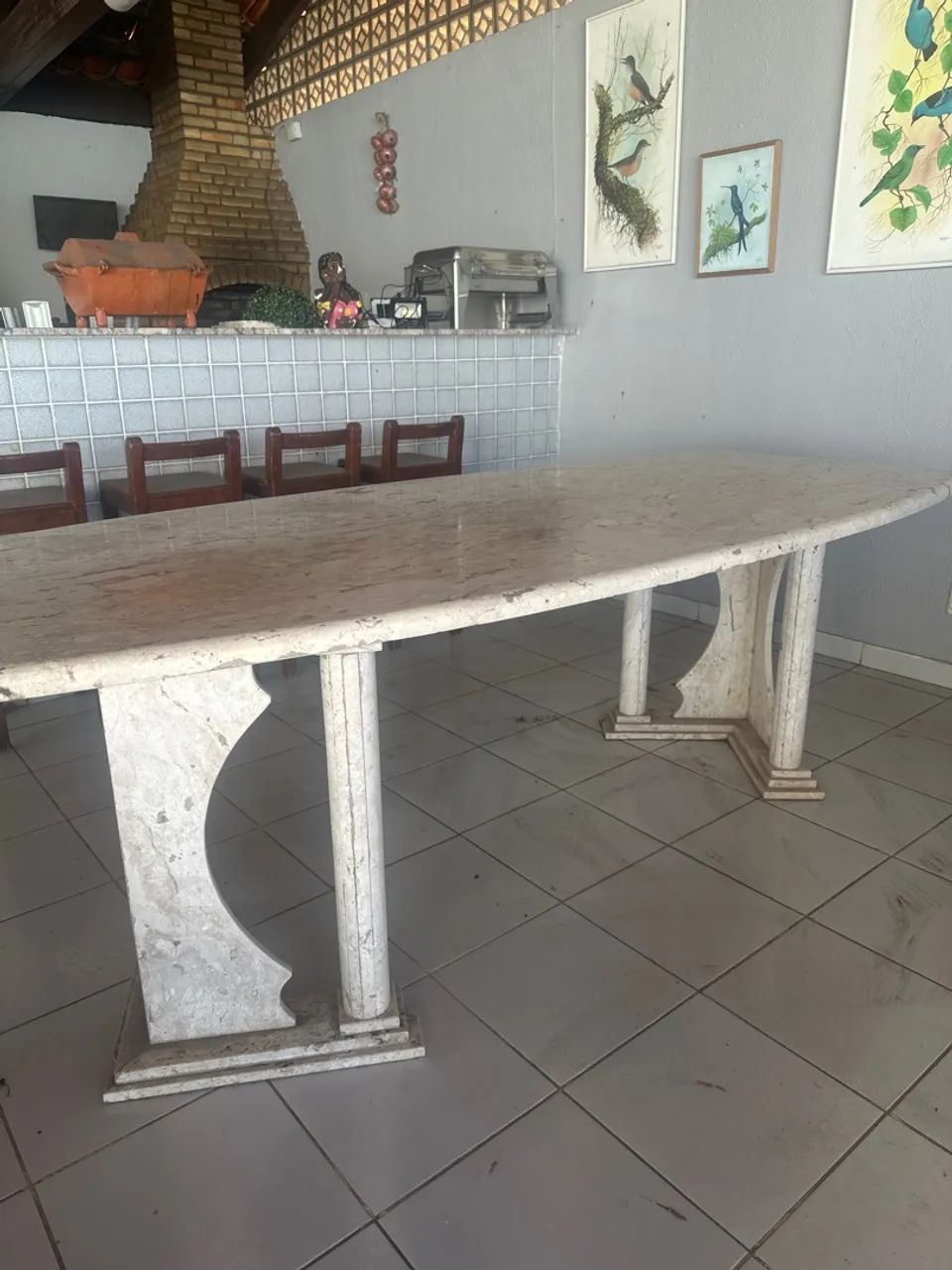 Mesa em Mármore Travertino Romano