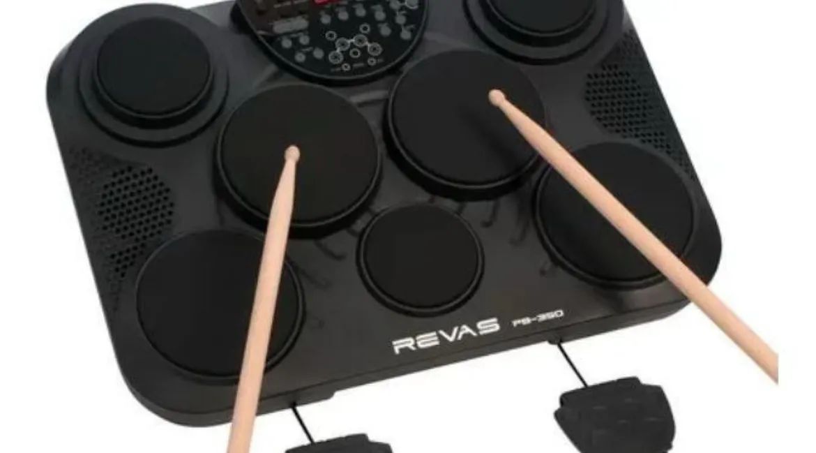 Bateria Eletronica Portatil Revas Pb-350 C/ Fonte Cor Preto - Foto 2