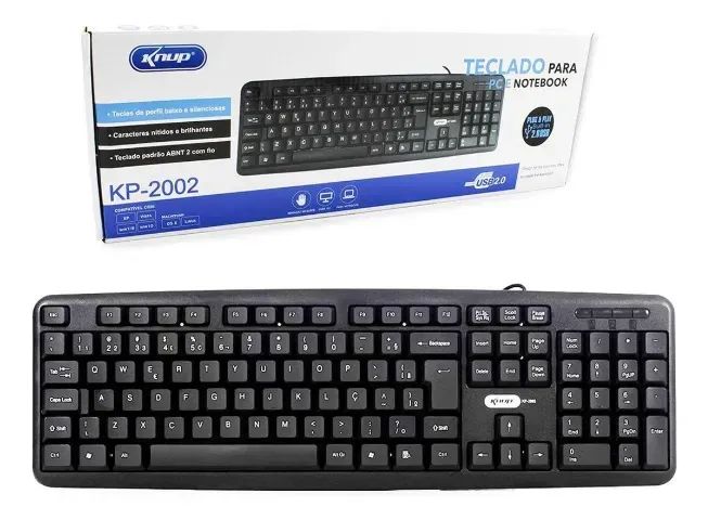 Teclado Standard USB Preto ABNT2 - Knup - Foto 2