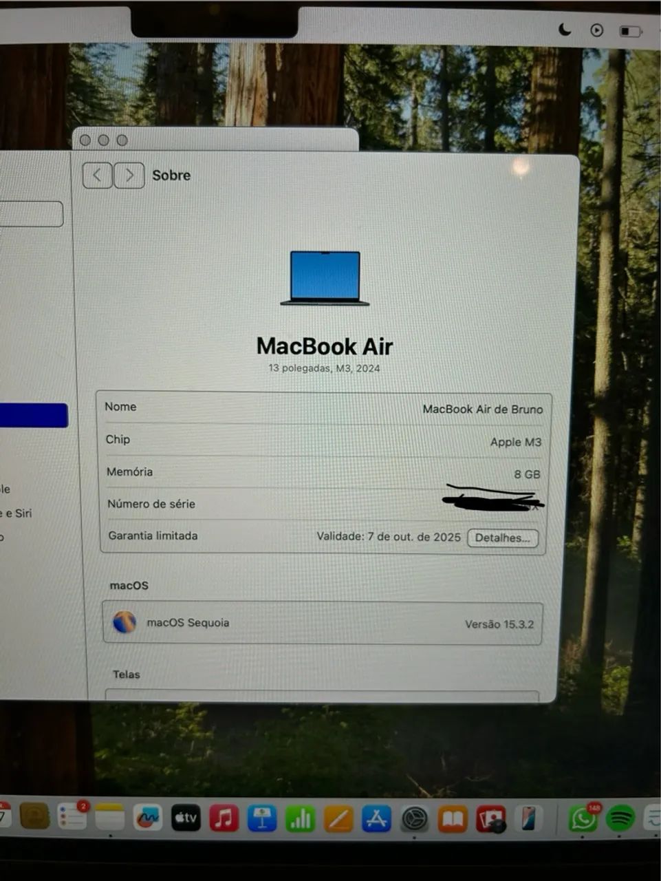 MacBook Air 13 polegadas M3 2024 - 8GB - Novo