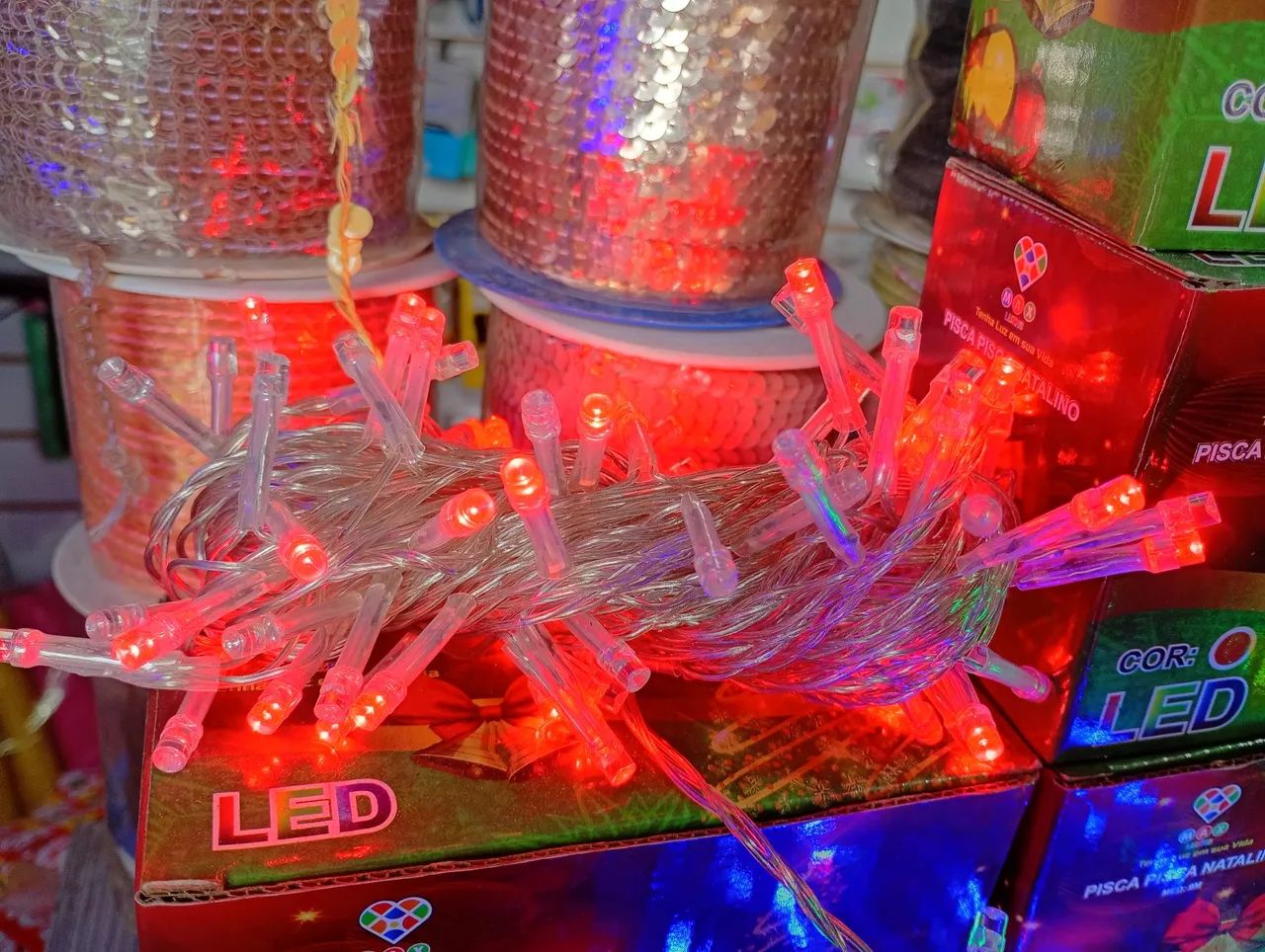 Pisca pisca vermelho, 100 leds, 9 metros. Fazemos entrega 