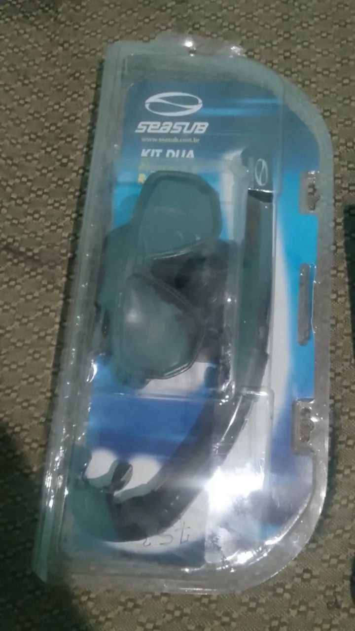 Kit pesca profissional nadadeira + arpão + máscara + lanterna a prova d?água  - Foto 5