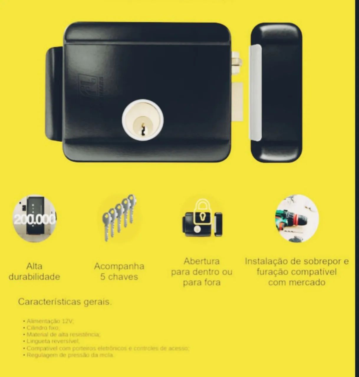 INTERFONE (PORTEIRO ELETRÔNICO) Intelbras sem fio + Fechadura eletrônica reforçada - Foto 4