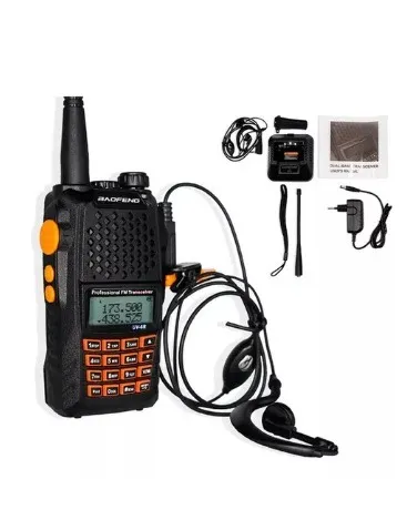 Radio Ht Walk Talk Dual Band Uhf Vhf Fm Baofeng Uv-6r 7w Preto Produto Novo.