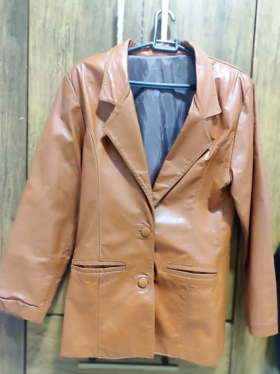 Jaqueta/blazer de couro legitimo DARKO caramelo unissex