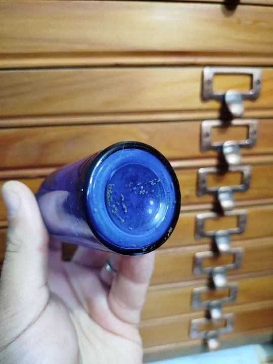 Antiguidade!! Frasco francês de farmácia/boticário, azul cobalto, fins do século XIX - Foto 2