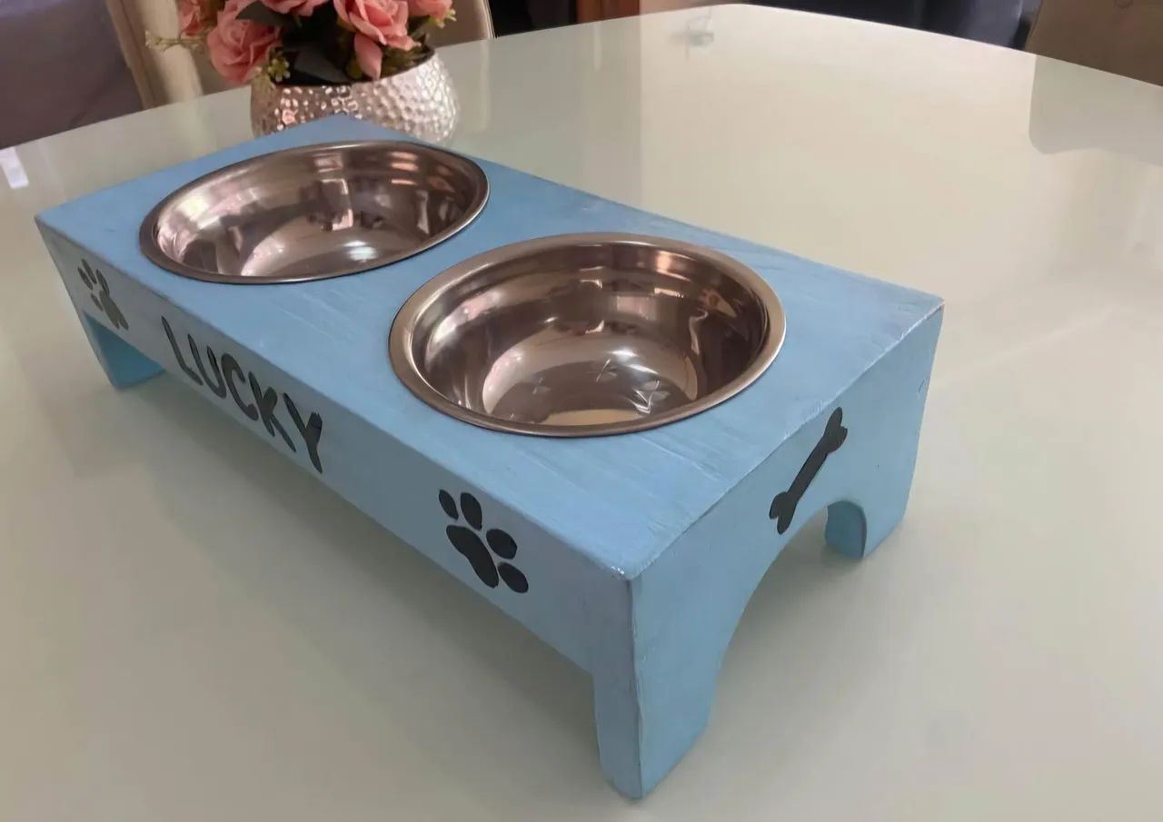 Bebedouro e Comedouro para pets  Artesanato em madeira - Foto 2