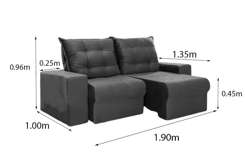 Sofá Retrátil e Reclinável 1,90m Mola Espiral OFERTA rf764 - Foto 3