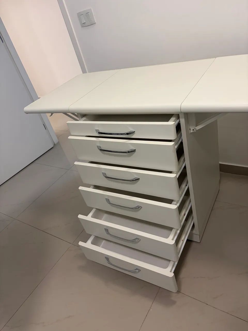 Gaveteiro Odontológico Branco Abas Dobráveis  - Foto 4