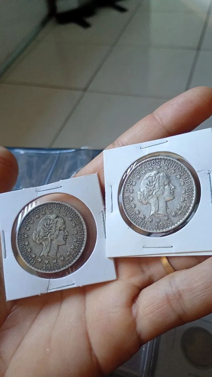 Moedas de prata 2 moedas de 2000 mil reis 