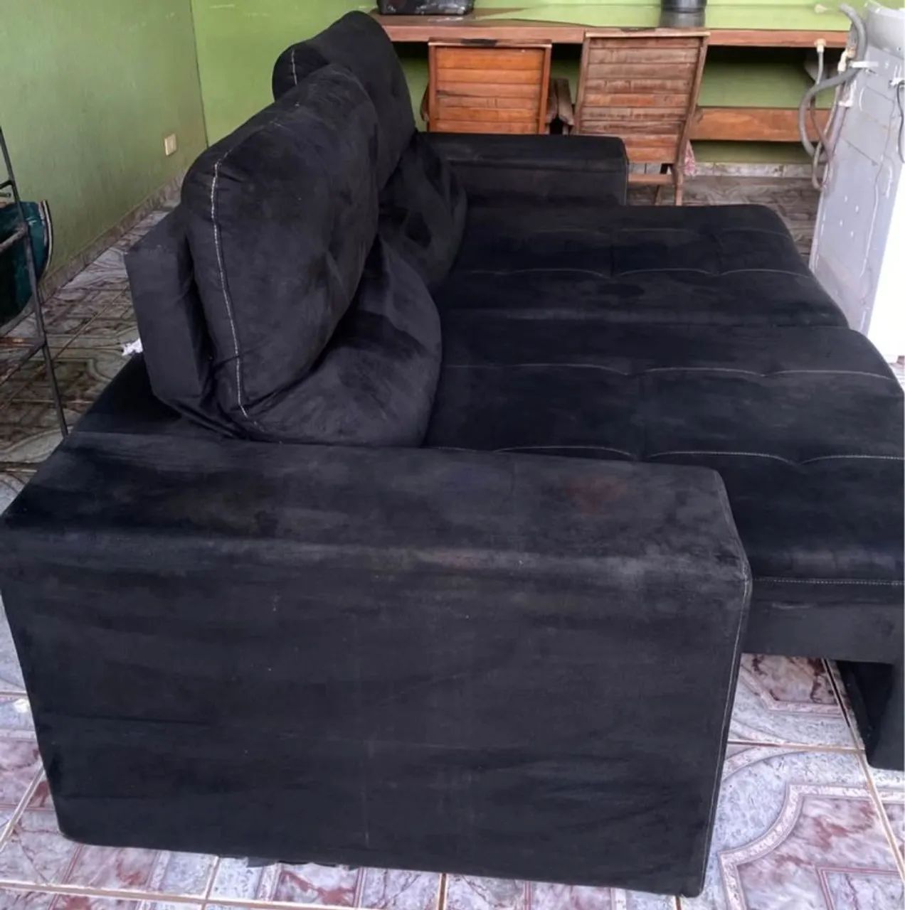 Sofá preto suede conservado , higienizado - Foto 4