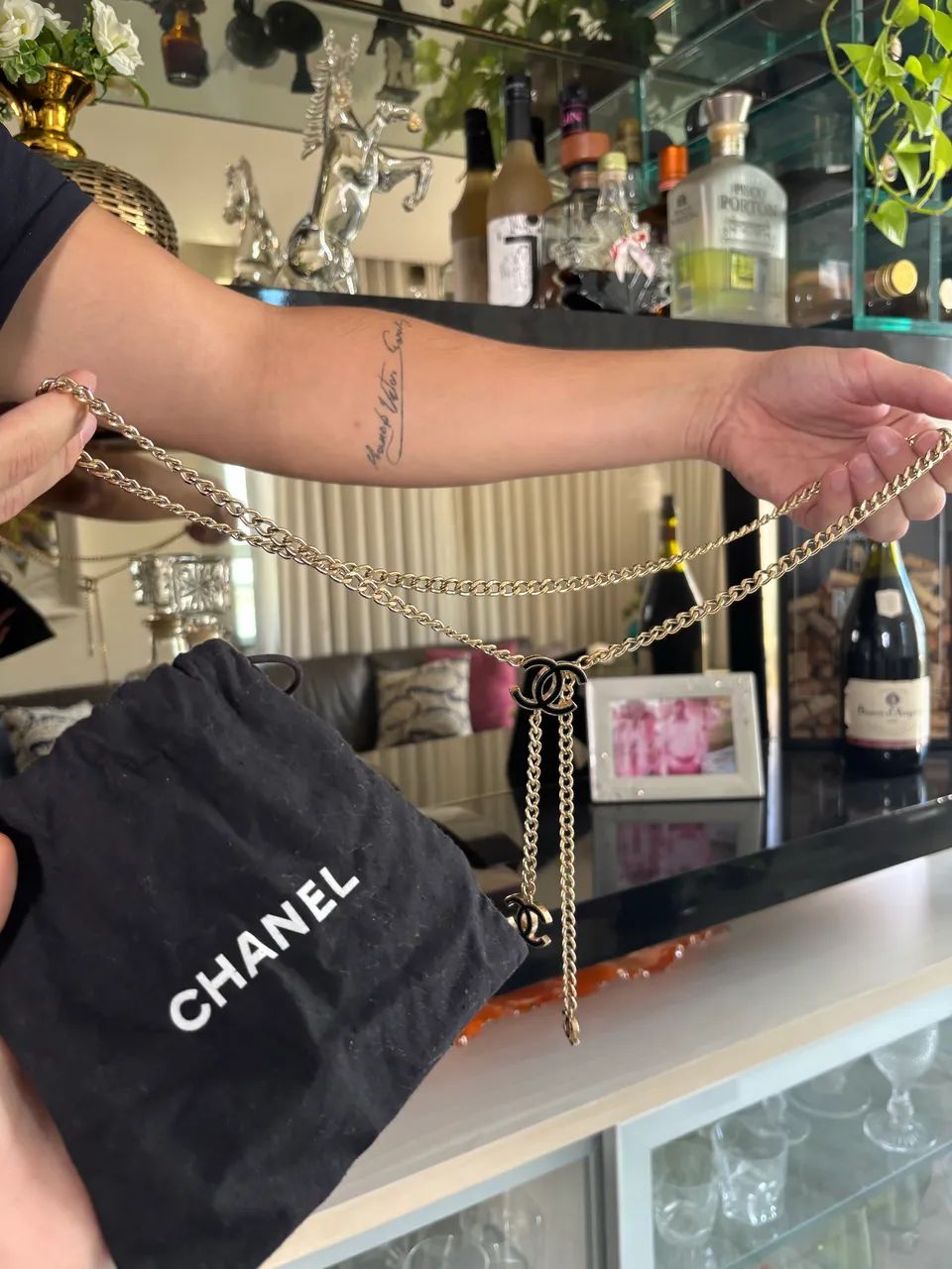 Cinto Chanel Triple Chain Dourado - 3 logos CC - Original - Foto 2