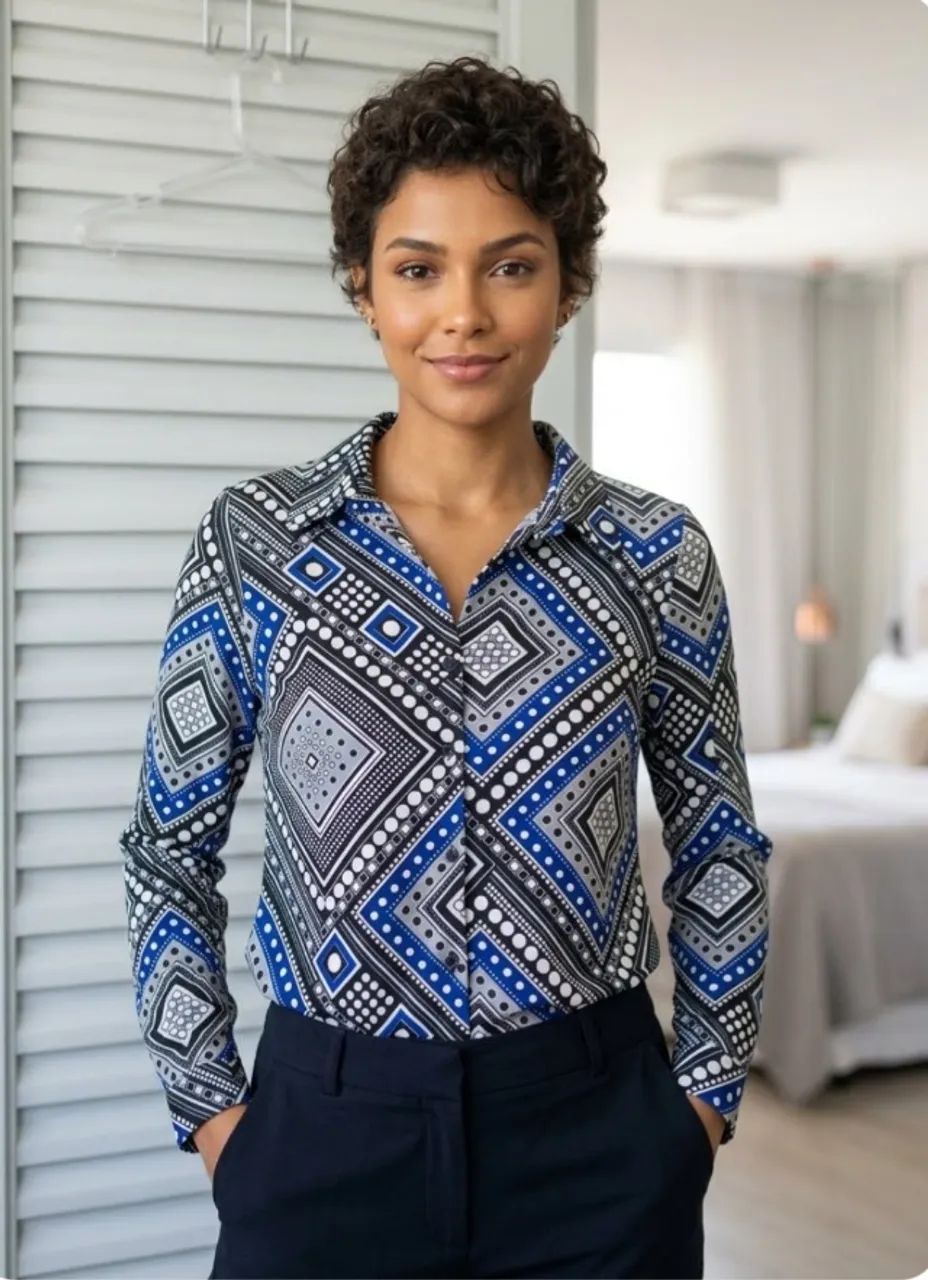 camisa poliéster e elastano  Marisa n.40
