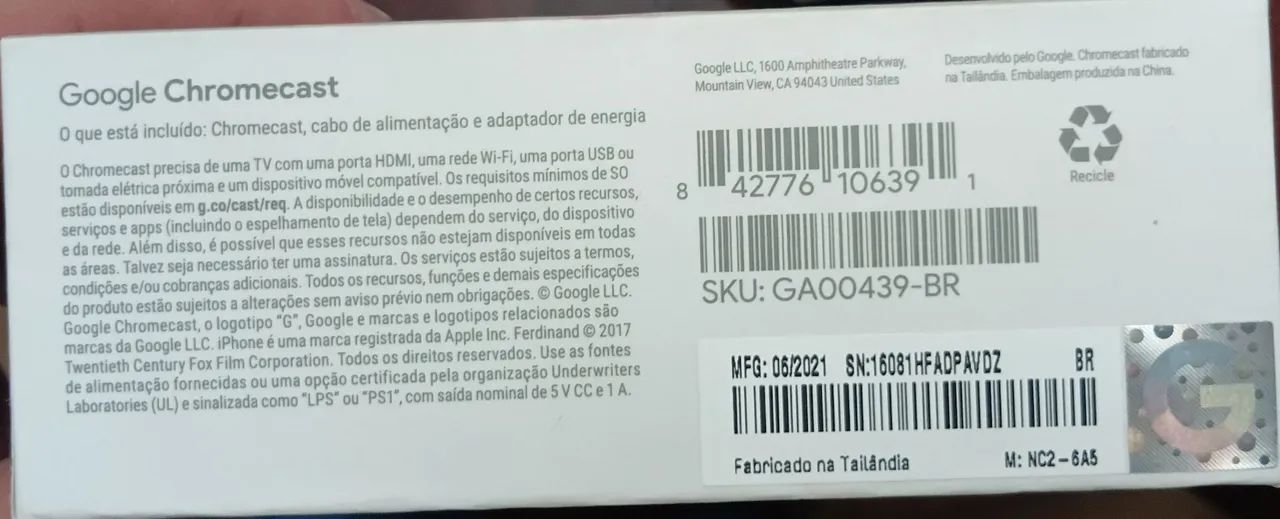 Aparelho Google Chromecast original  - Foto 4