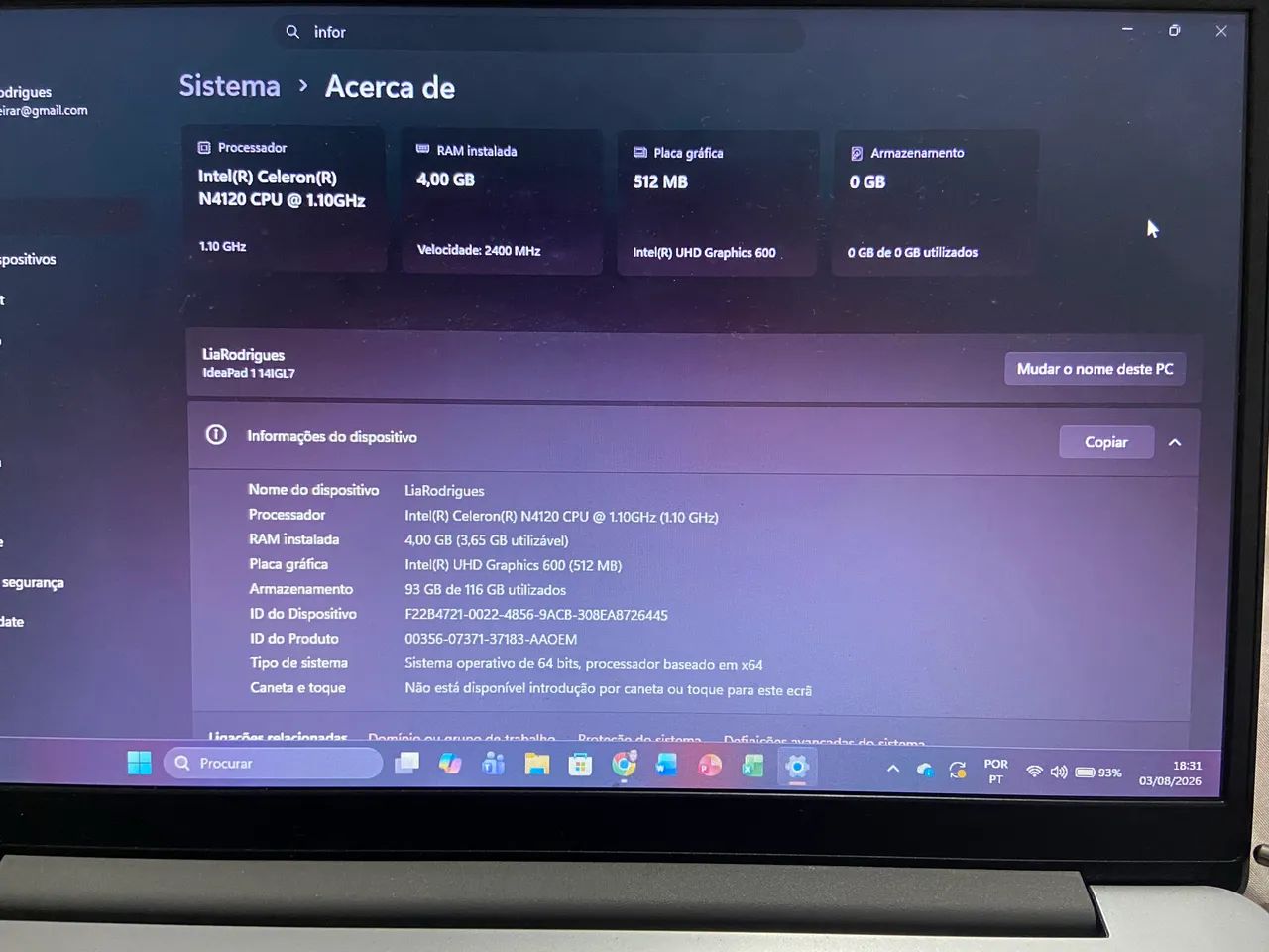 Notebook Lenovo IdeaPad 1 14IGL7 - Ideal para Estudo e Trabalho! - Foto 2