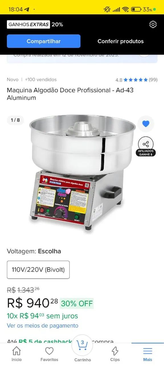 Máquina de algodão doce 