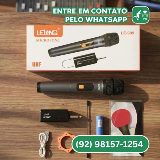 Microfone Digital Sem Fio LE-909 UHF