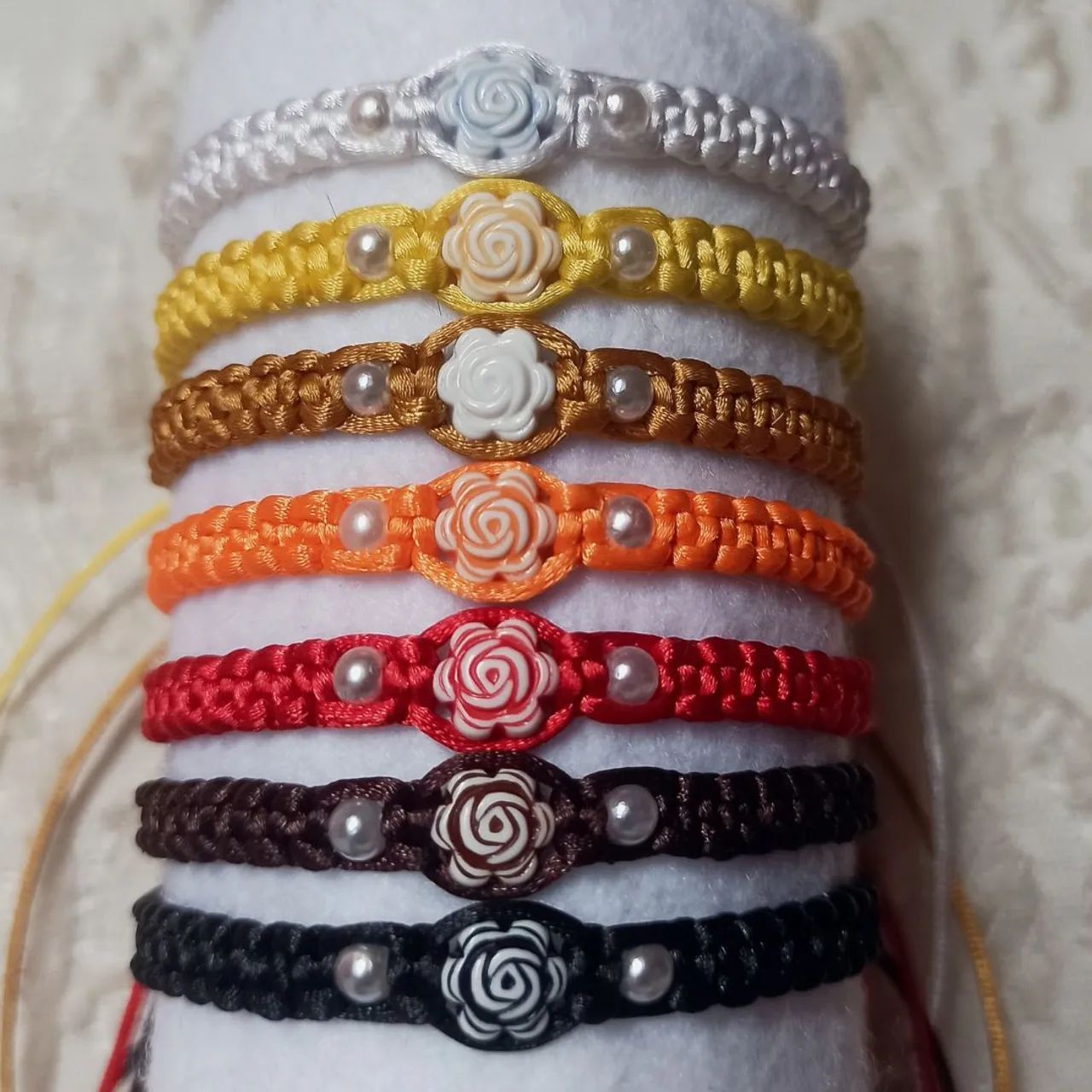 Pulseira macrame flor - Foto 5