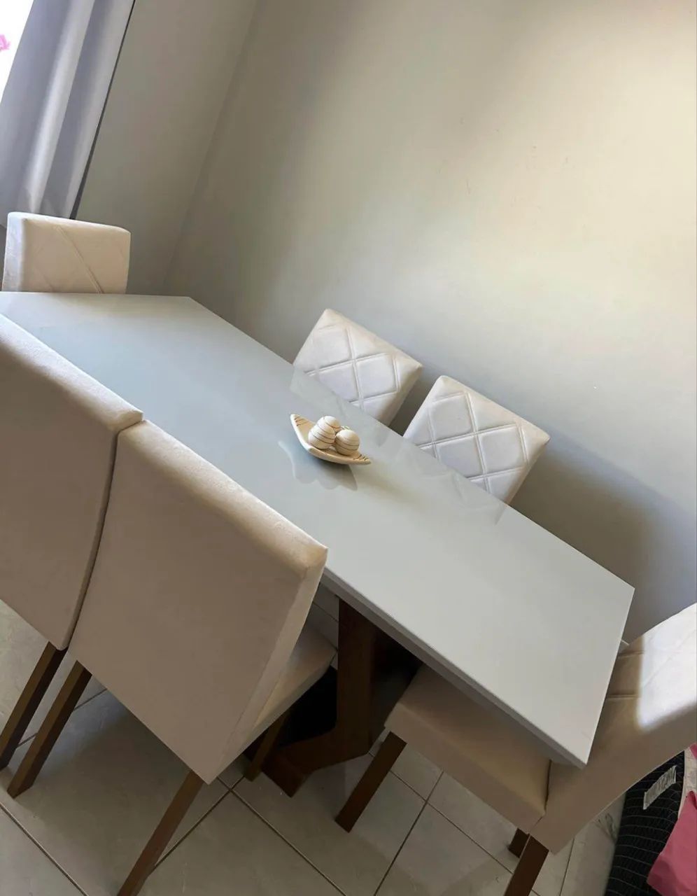 Mesa tampo de vidro 