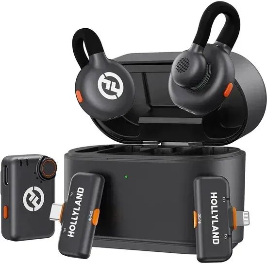 Microfone de Lapela Sem Fio Hollyland Lark M2S Ultimate Combo com USB-C/Lightning