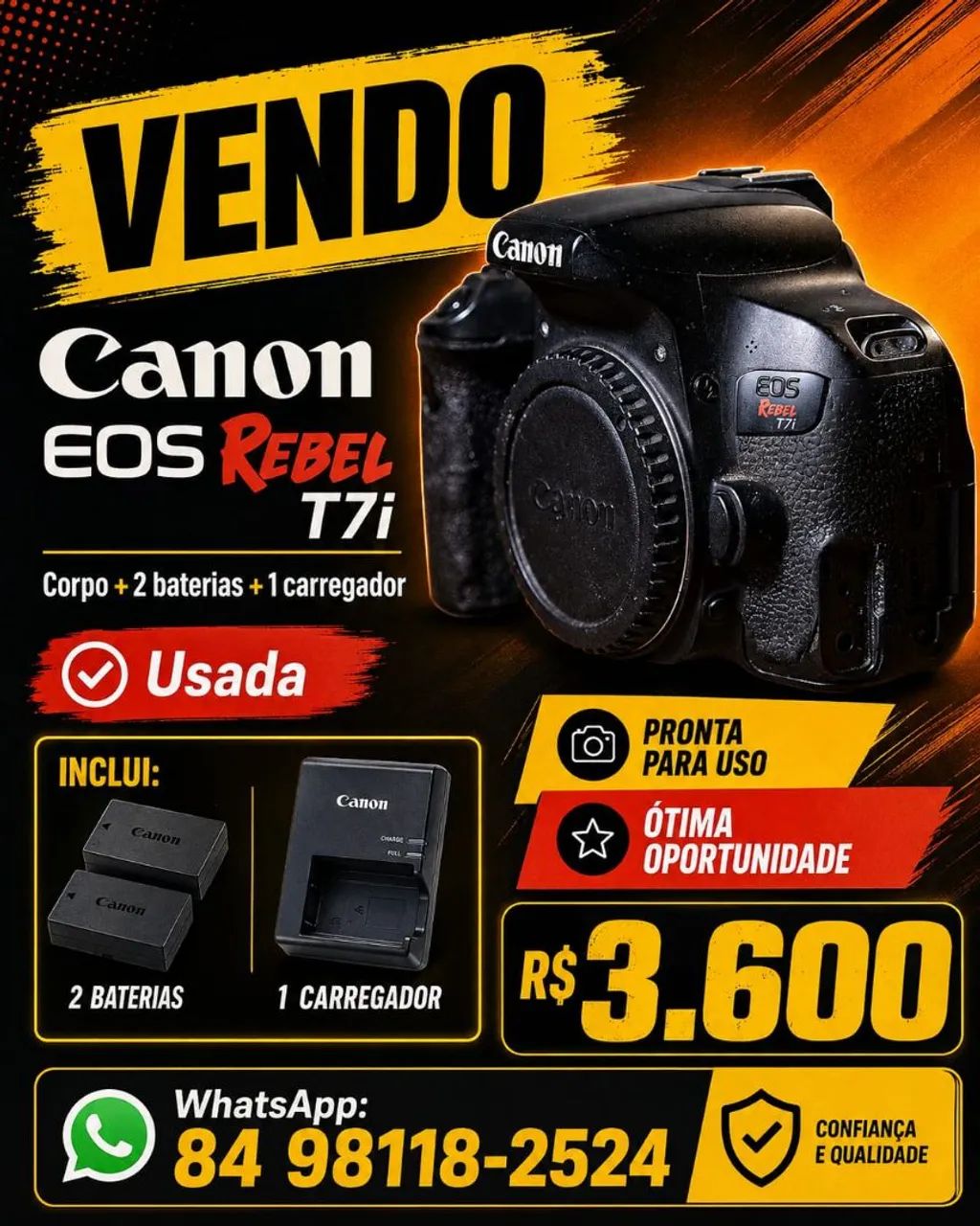 Câmera Canon T7i 