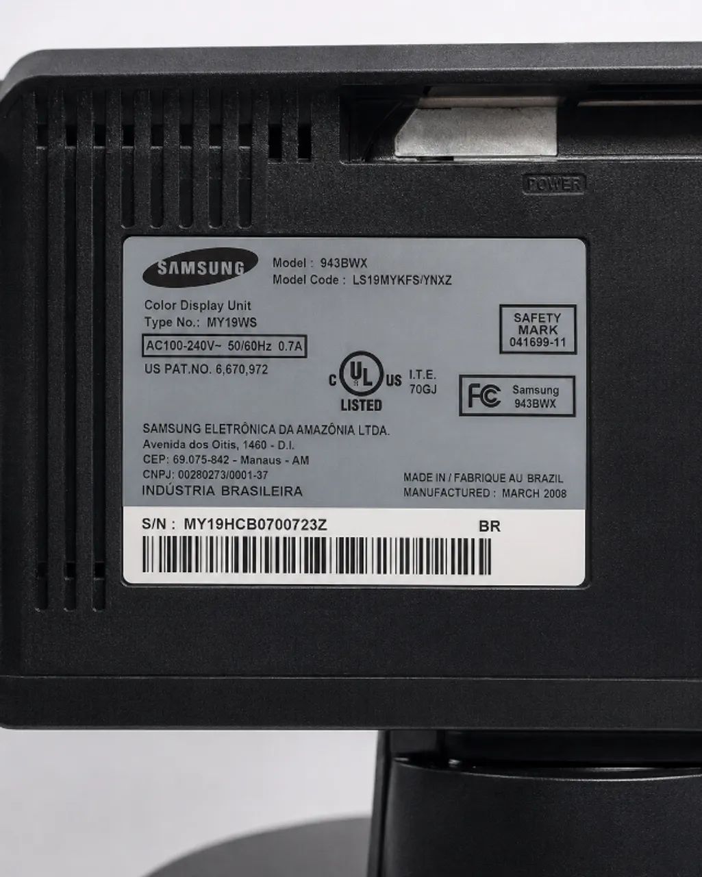 Monitor Samsung SyncMaster 943BWX 19? Widescreen - VGA e DVI - Foto 2