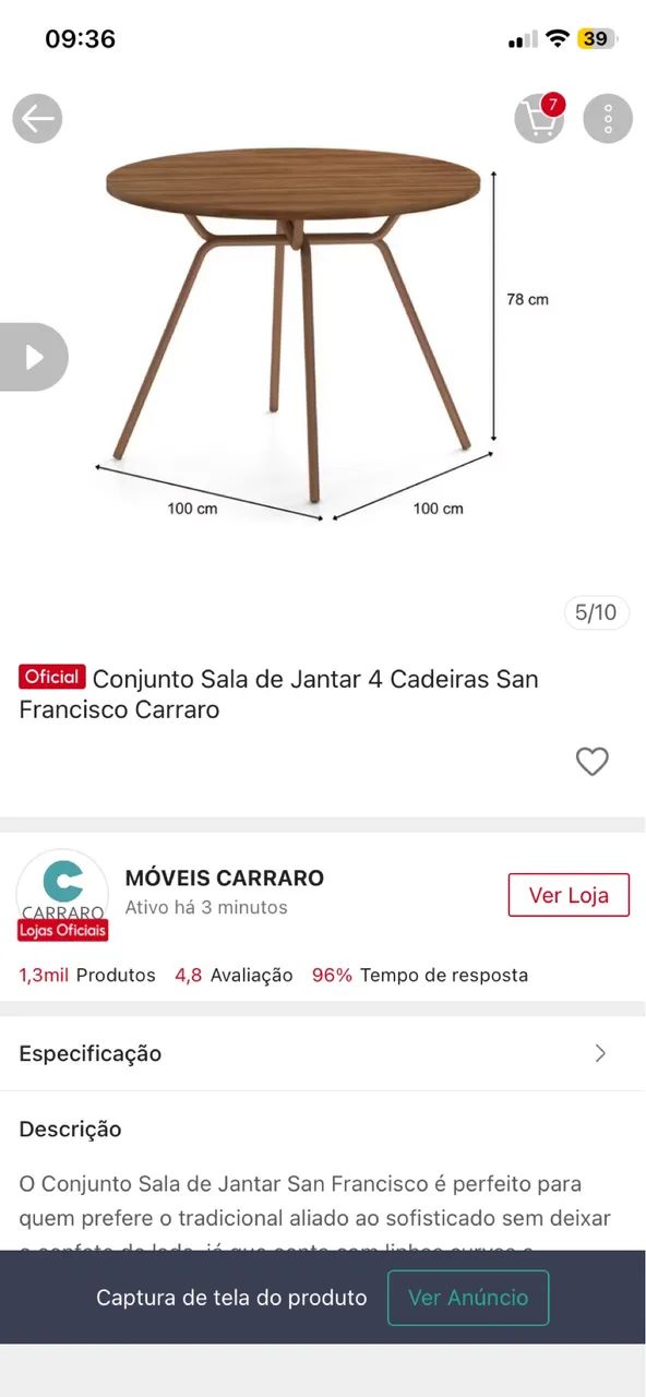 Mesa com 4 lugares  - Foto 4