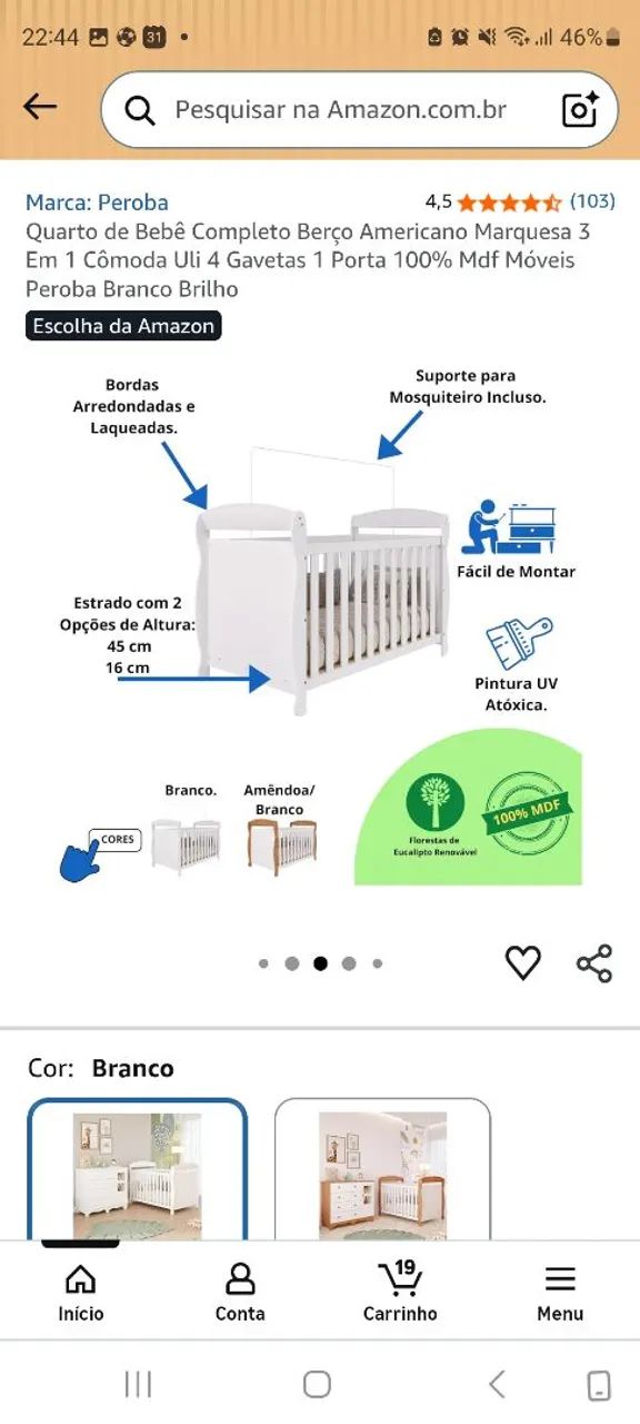 Berço branco  - Foto 3