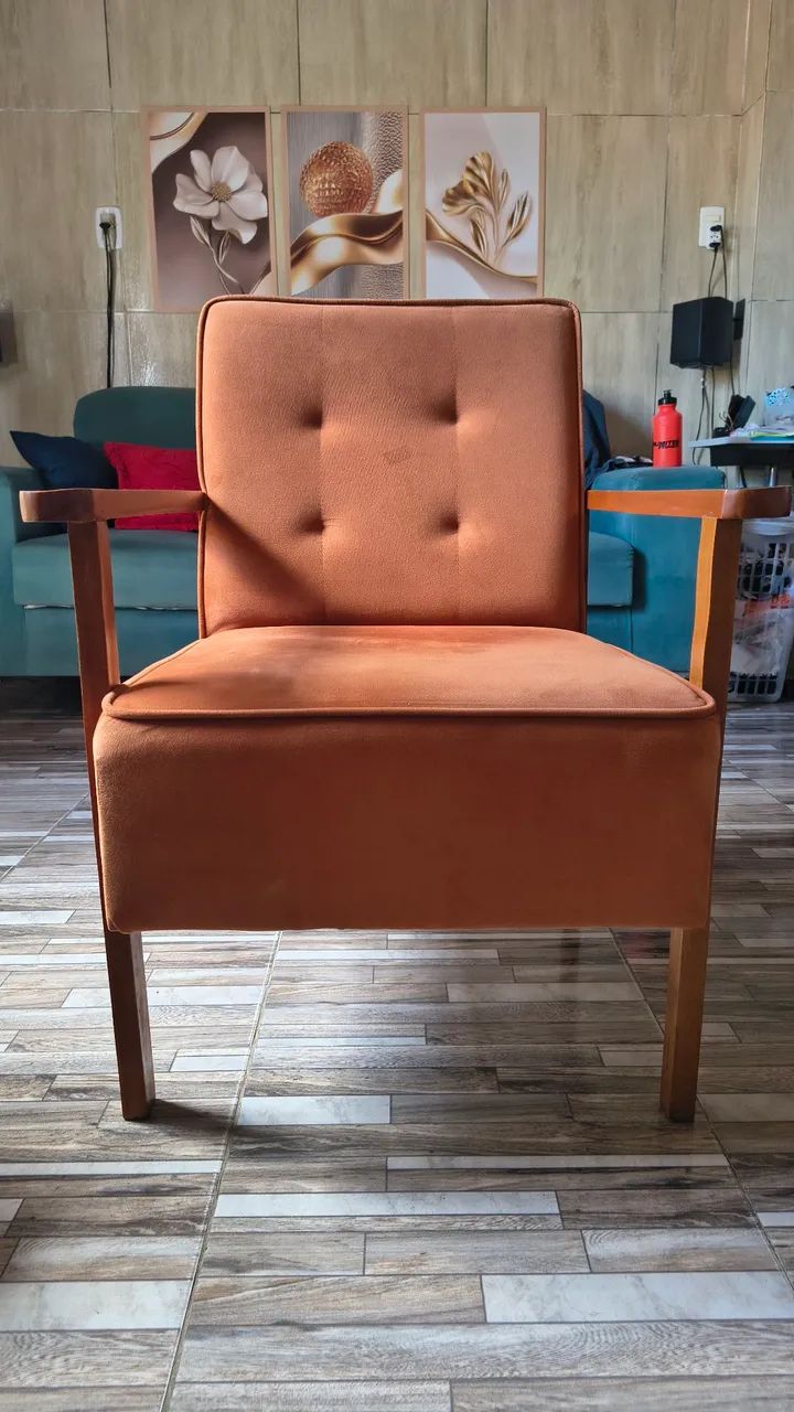 Poltrona de luxo Ester cor terracotta