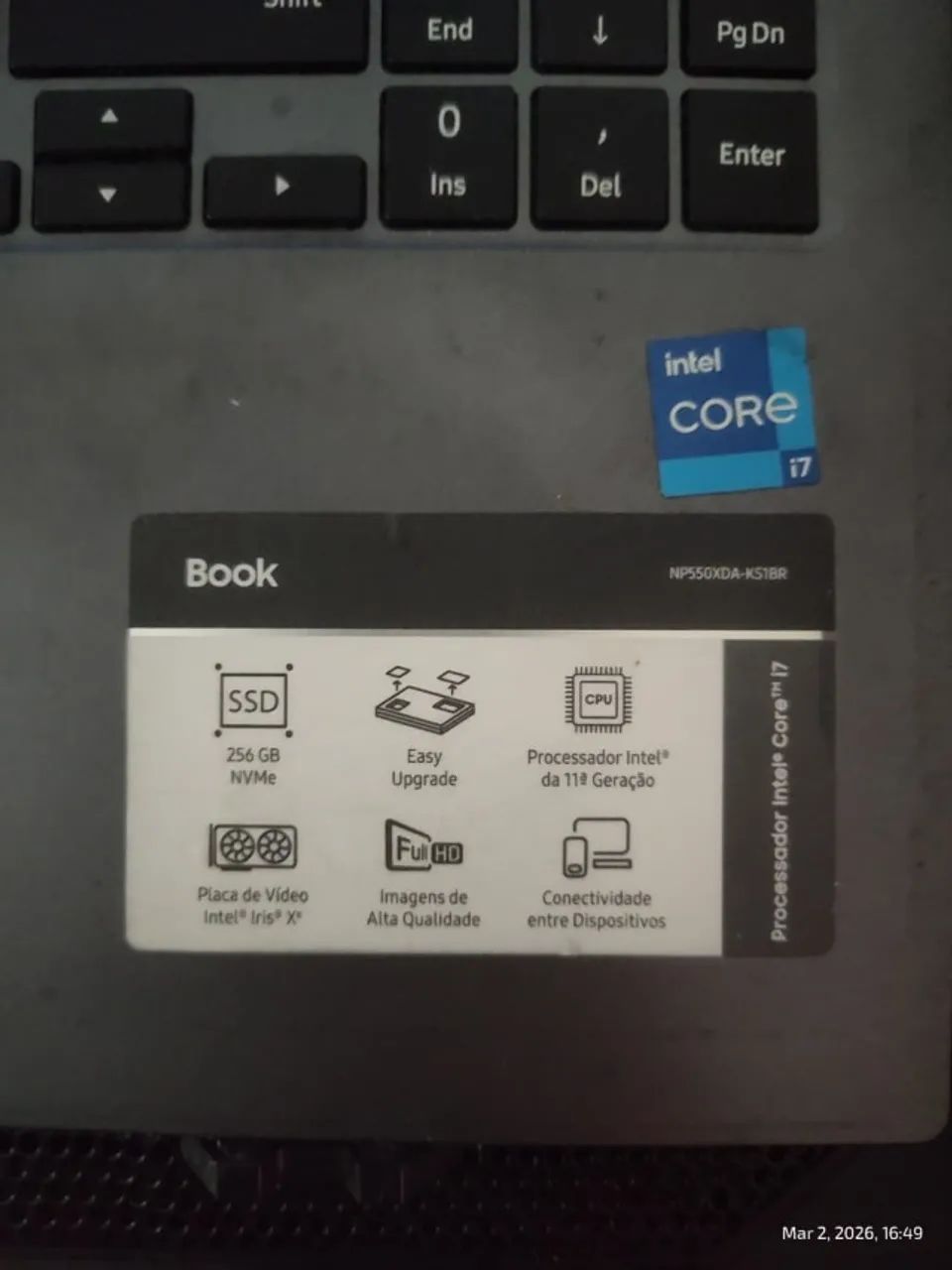 Notebook Samsung i7 11th SSD 16GB RAM - Foto 3