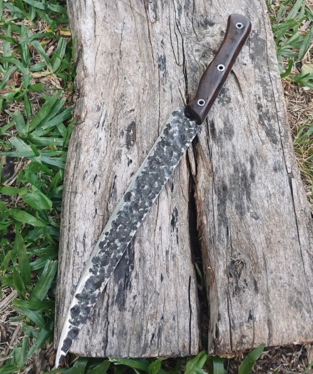 Faca Churrasqueiro Chefe Profissional em Aço Forjado com Cabo em Madeira - Foto 3