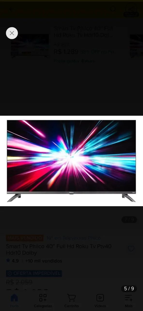 Smart TV 40 Plhico Rôku TV LED Dolby Audio - Foto 3