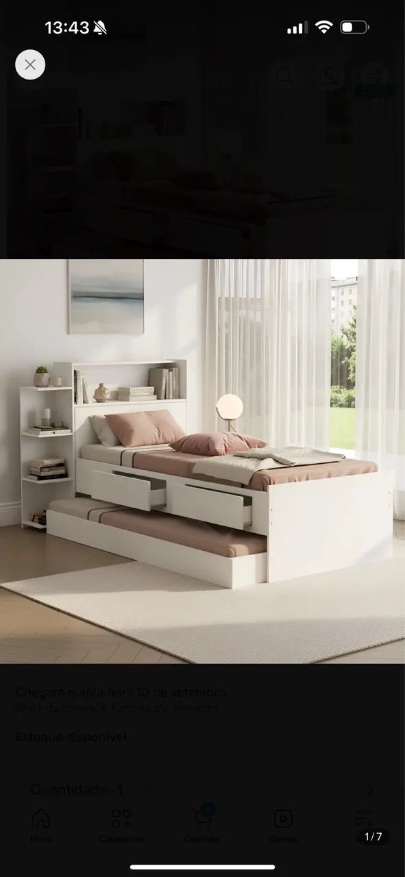 Cama de solteiro com auxiliar  - Foto 2