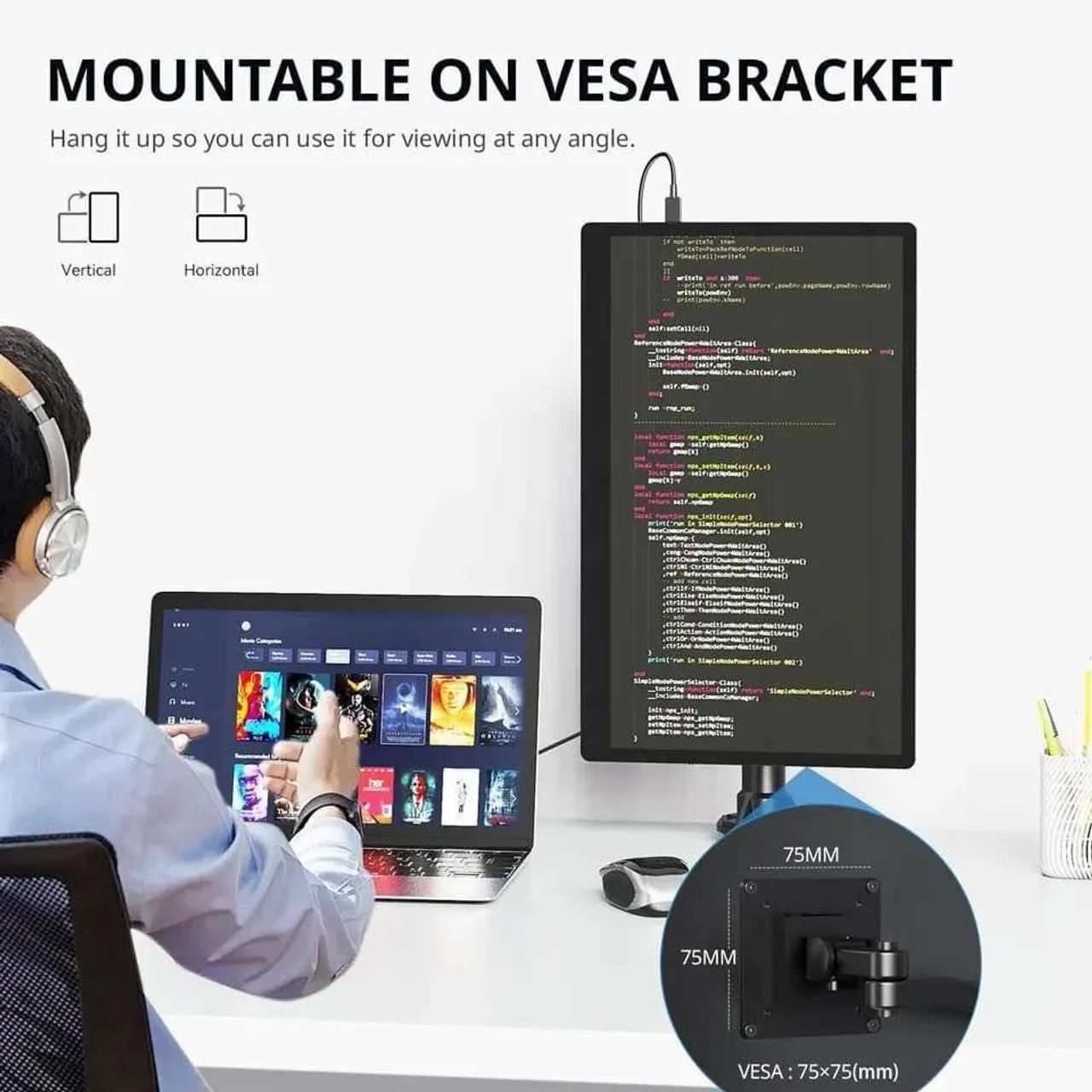 Monitor Portatil com tela sensível ao toque, 15,6 Polegada, 4K IPS, 100 ...